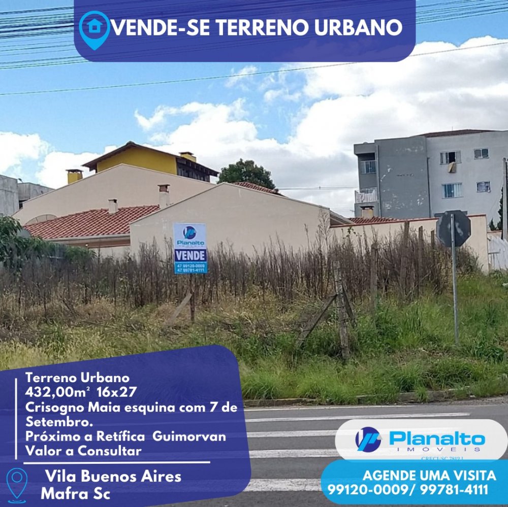 Terreno - Venda - Buenos Aires - Mafra - SC