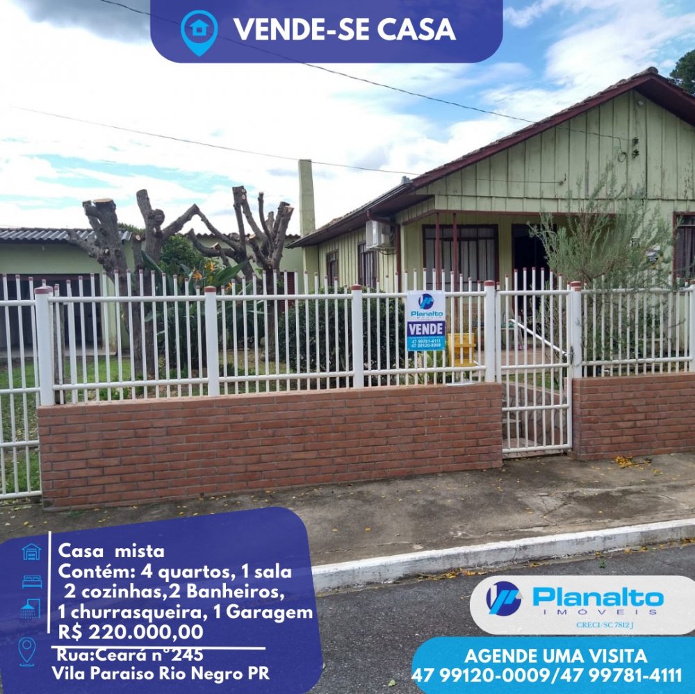 Casa - Venda - Vila Paraso - Rio Negro - PR