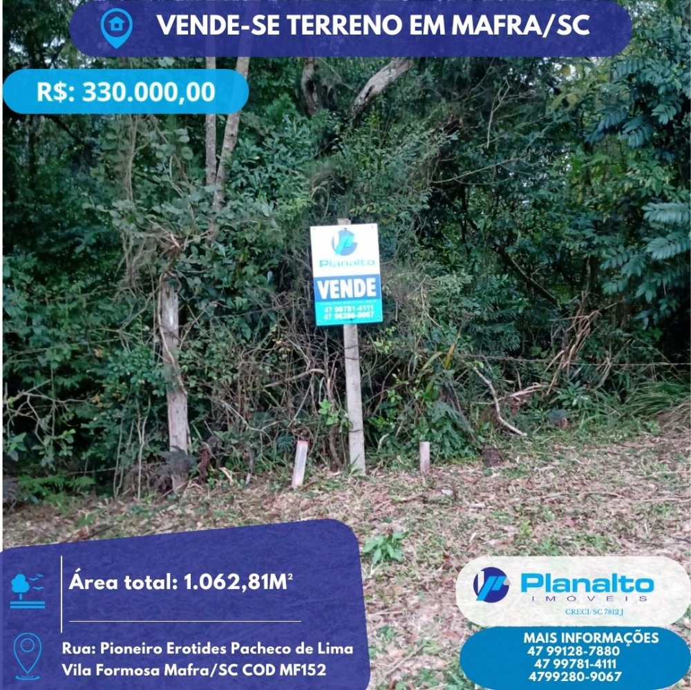 Terreno - Venda - Vila Formosa - Mafra - SC